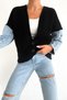 Women's Button Detailed Sleeve Denim Knitwear Cardigan - 2