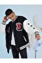 Black D Printed Unisex College Jacket - 3