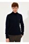 Full Turtleneck Navy Blue Men's Sweater Ybs-sk22