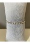 Zeyna Accessories Zircon Stone Waterway Silver Non Darkening Stainless Steel Bracelet