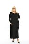 Plus Size Long Sleeve Ethnic Pocket Detailed (Suitable for Hijab) Viscose Combed Cotton Fabric Casual Dress - 8