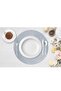 Volonte Gray Jute American Service 6-Piece Knitted Straw Plates - 5