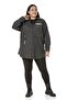 Large Size Anthracite Stitched Jacket Shirt with Contrast Stitching Bag Pocket Accessory Detail - 2