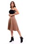 Flared Skirt Faux Leather Knee Length - 3