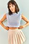 Women's Baby Blue Patterned Knitwear Blouse 20223064 - 5