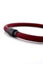 Claret Red Original Antique Leather Black Clip Men's Bracelet M024e - 3