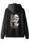 Unisex Black Osaka Dragon Printed Hooded Sweatshirt - 3