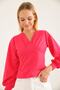 Women's V-Neck Wide Sleeve Blouse