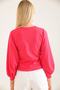 Women's V-Neck Wide Sleeve Blouse - 6