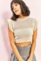 Women's Cream Chest and Sleeve Patterned Knitwear Blouse 20223081