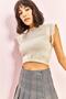 Women's Cream Chest and Sleeve Patterned Knitwear Blouse 20223081 - 6