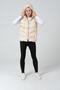 Women's Ecru Hooded Lining Fiber Filled Short Puffer Vest - 2