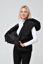 Women's Black Hooded Lining Fiber Filled Short Inflatable Vest - 4