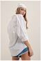 White Oversize Long Basic Shirt - 6