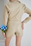 Shorts Suit Jacket Faux Leather Shorts Skirt Jacket Double Suit - 8