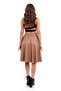 Flared Skirt Faux Leather Knee Length - 6