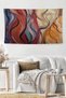 Bambaşkamoda Colorful Painting Pattern Washable Stain Resistant Stain Resistant Decorative Wall Cloth Bmdö-2107 - 2