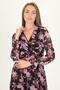 Women's Floral Patterned Belted Double-breasted Chiffon Dress Rssn16 - 4