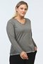 Women's Lace Collar Oil Washed T-Shirt-Light Anthracite PRA-236825-349428 - 5