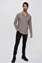 Men's Regular Fit Patterned Long Sleeve Knitwear Shirt Mink 23w211 - 3