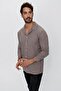 Men's Regular Fit Patterned Long Sleeve Knitwear Shirt Mink 23w211 - 4