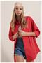 Women's Red Oversize Long Basic Shirt
