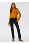 High Collar Knitted Mustard Women's Sweater 231 Lcf 241011 Laura Mustard