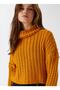 High Collar Knitted Mustard Women's Sweater 231 Lcf 241011 Laura Mustard - 4
