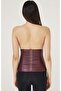 Leather Waist Corset / Plum - 4