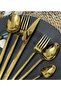Elite Full Gold 60 Pieces 12 Person Cutlery Set (PARLIGHT GOLD) - 2