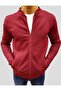 Men's Claret Red Cotton Zippered Pocket Knitted Comfortable Fit Cardigan F71569 - 2