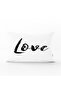 Love Text Patterned Digital Printed Decorative Rectangular Pillow Throw Pillow Cover