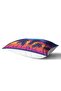 Rectangular Throw Pillow Cover with Palm Tree Design at Sunset - 2