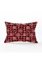 Red Plaid Patterned Snowflake Motif Digital Printed Modern Rectangular Pillow Case