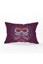 Modern Rectangular Pillowcase with Authentic Owl Pattern on Purple Background