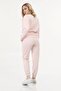 Women's Crew Neck Pink Color Sweat Suit - 5
