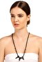 Women's Black Tooth Figure Bead Necklace