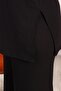 Large Size Organic Cotton Tracksuit Set with Side Slit Ribbed Model Hijab Stylish Suit Black - 7