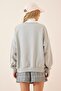 Women's Gray Printed Thin Raised Sweatshirt DZ00058 - 4