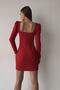 Crepe Fabric Chest Filled Wrap Skirt Detailed Long Sleeve Red Evening Dress 141 - 3