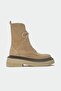 Pearl Beige Suede Genuine Leather Women's Boots - 6
