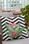 Premium Thai Feather Woven Fabric Double Sided Flamingo Throw Pillow Pillow Case 43x43cm Krl099 - 2