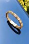 Men's Genuine Leather Bracelet Cream-brown Color Wicker Bracelet - 2