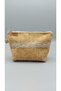Jute Patterned Yellow Makeup Bag (with guipure)