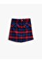 Plaid Shorts Skirt with Ornamental Pocket Detail