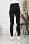 Women's Black Ribbed Leggings High Waist Leggings - 4