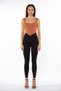 Black Belt V Detailed High Waist Recovery Winter Knitted Leggings - 3