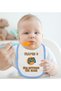 Blue Baby Food Bib with Player 3 Design - 2