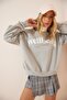 Women's Gray Printed Thin Raised Sweatshirt DZ00058 - 2