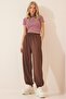 Women's Brown Loose Jogger Sweatpants AP00164 - 3
